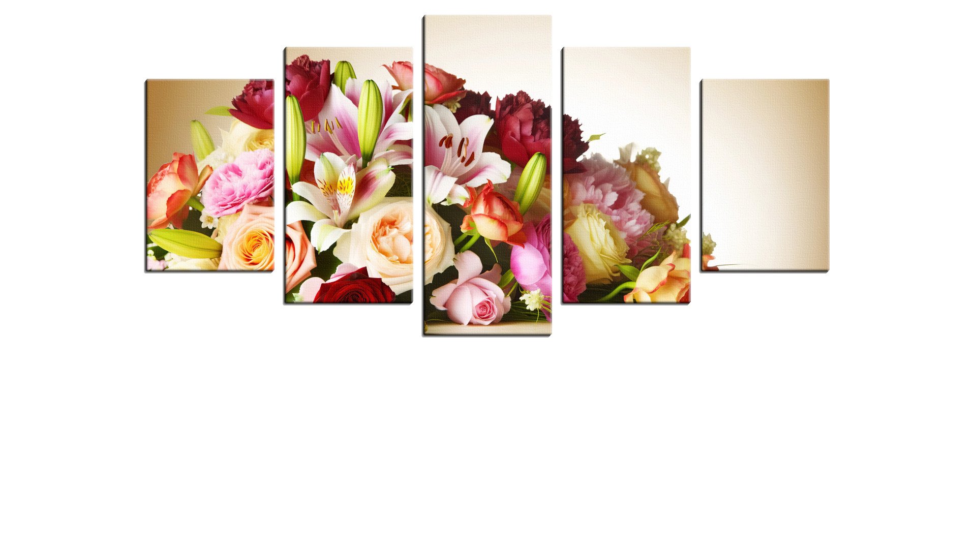Bushel of Flowers with Roses and Lillies