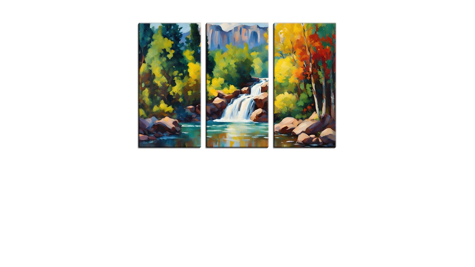 Tranquil Painted Waterfall