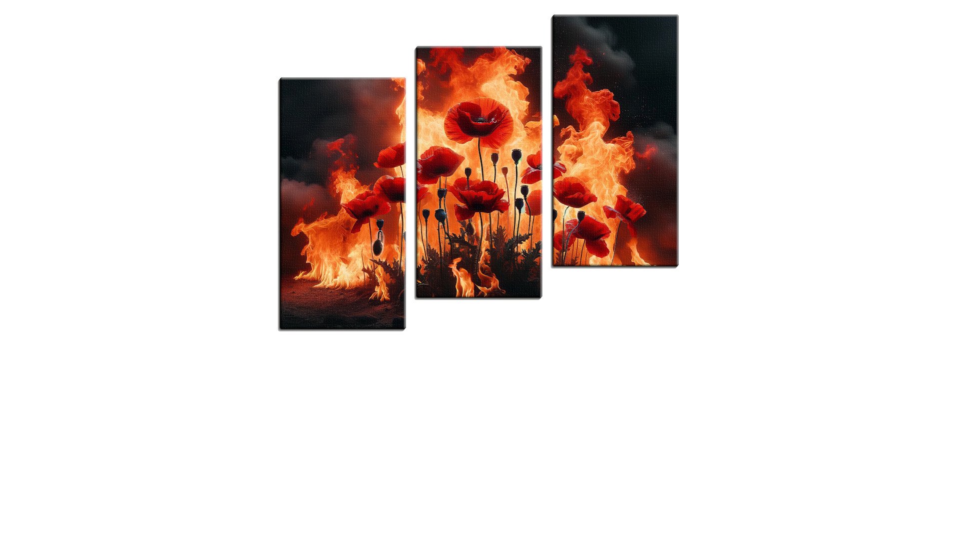 Group of Poppies on Fire