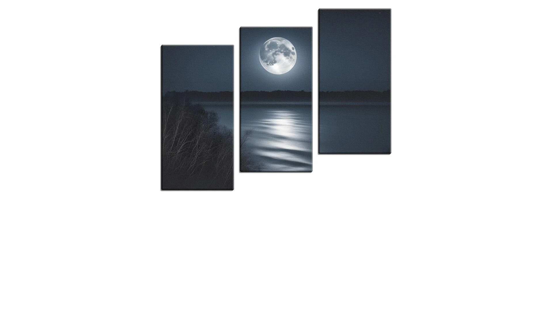 Silent Moon Descending over a Calm Lake