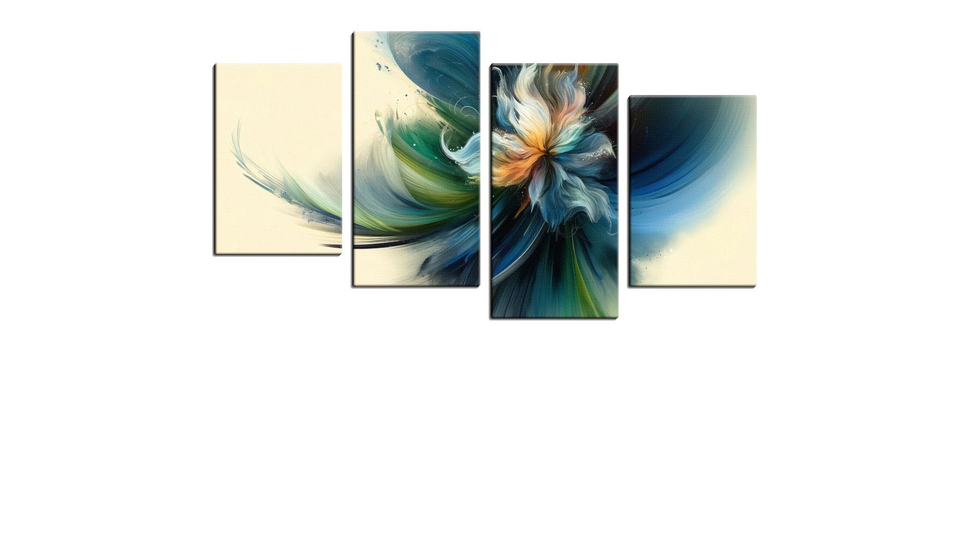 Blue and Teal Abstract Flower