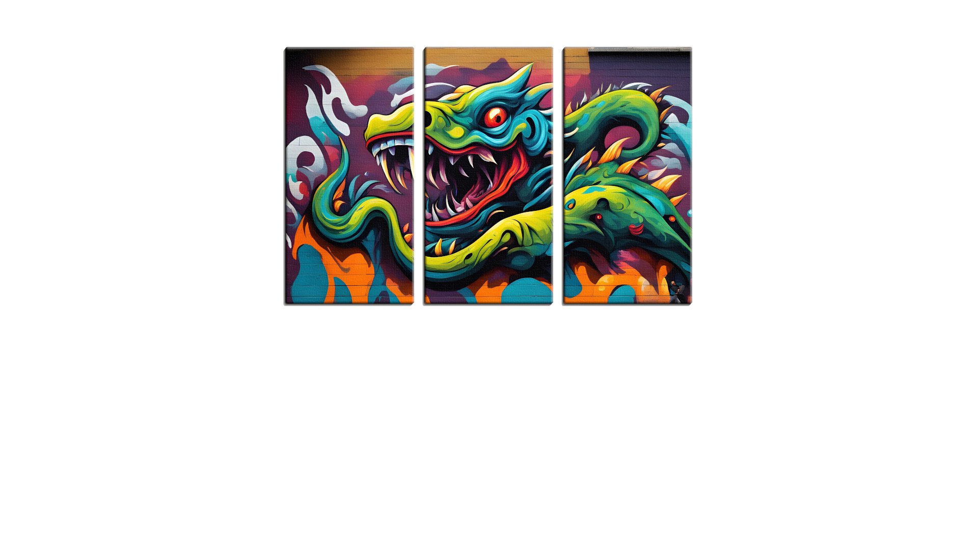 Colorful Dragon Street Art Style