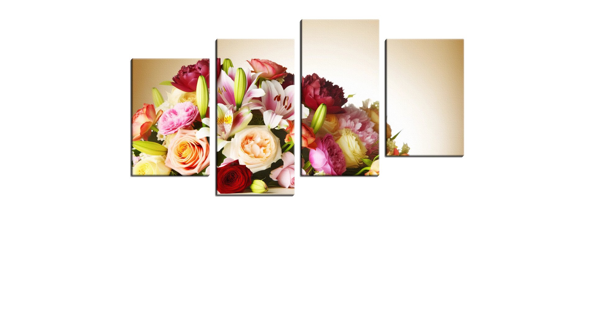 Bushel of Flowers with Roses and Lillies