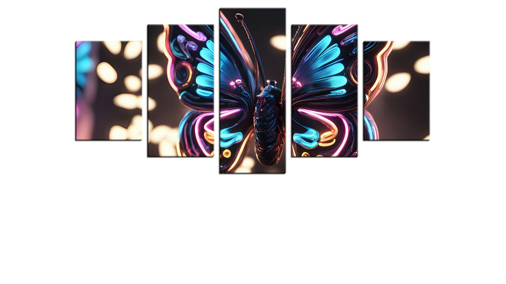Neon Butterfly and Lights