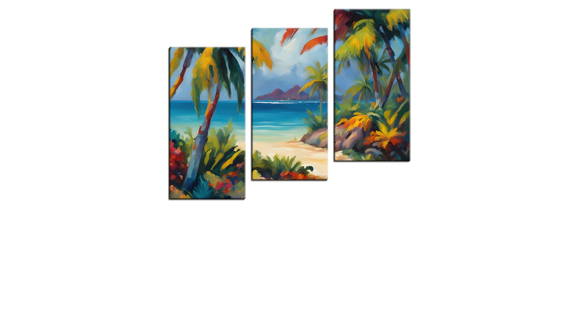 View through the Palm Trees in Paint