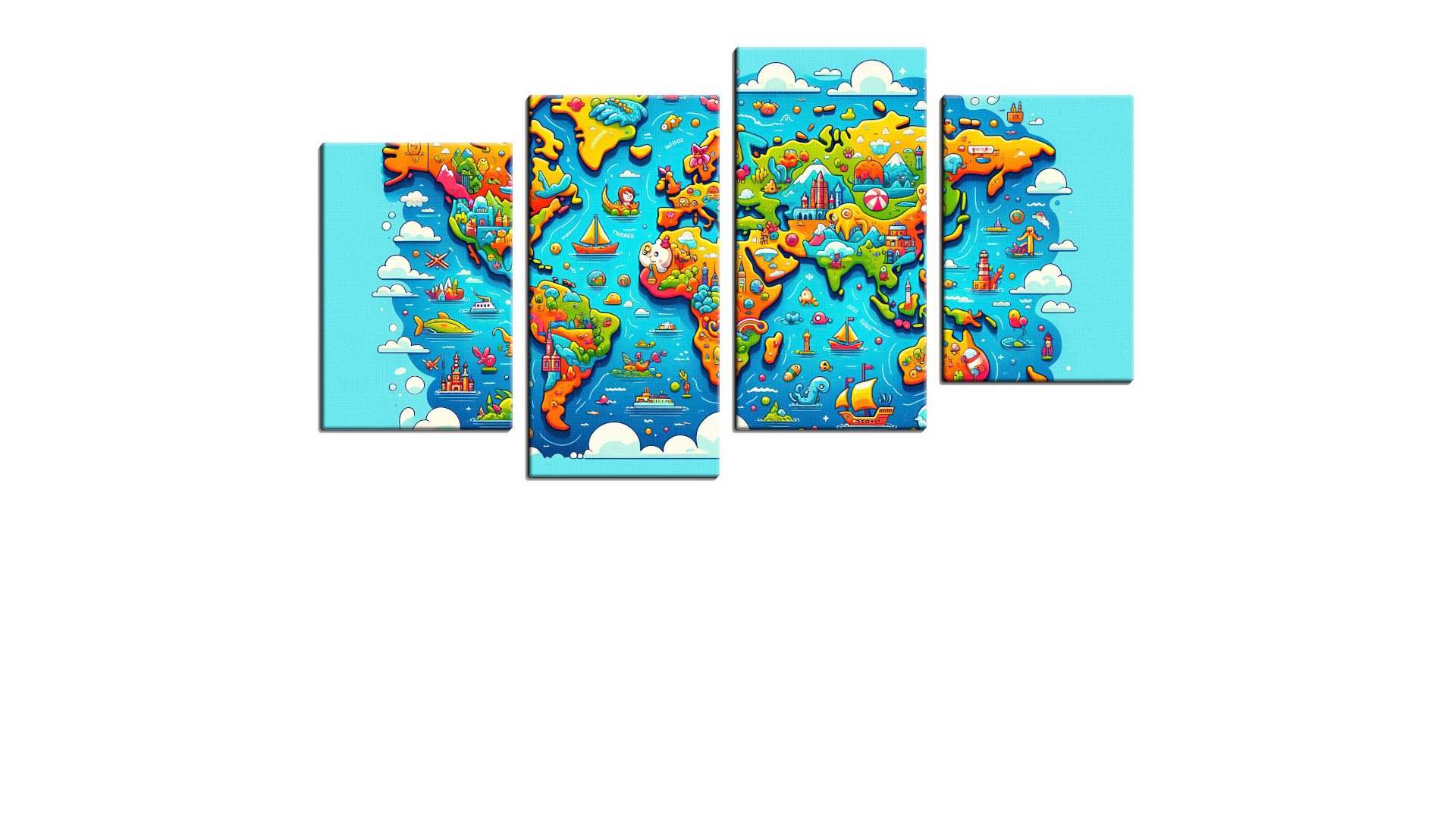 Playful Cartoon World Map