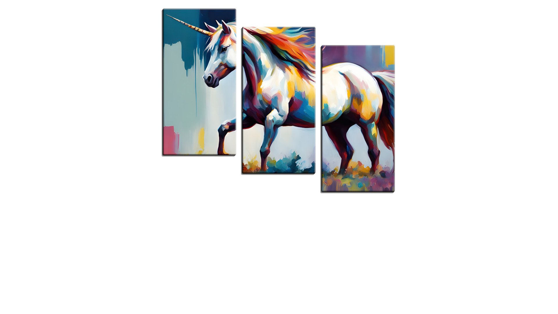 White Unicorn with Colour