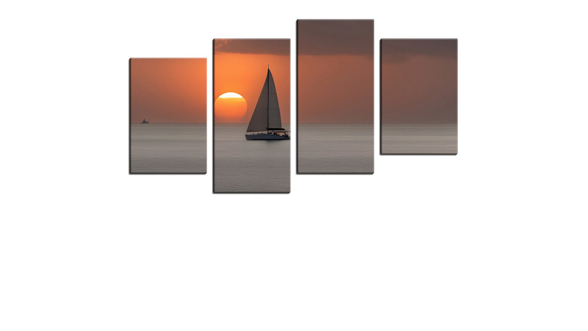 Setting Sun and a Lone Yacht