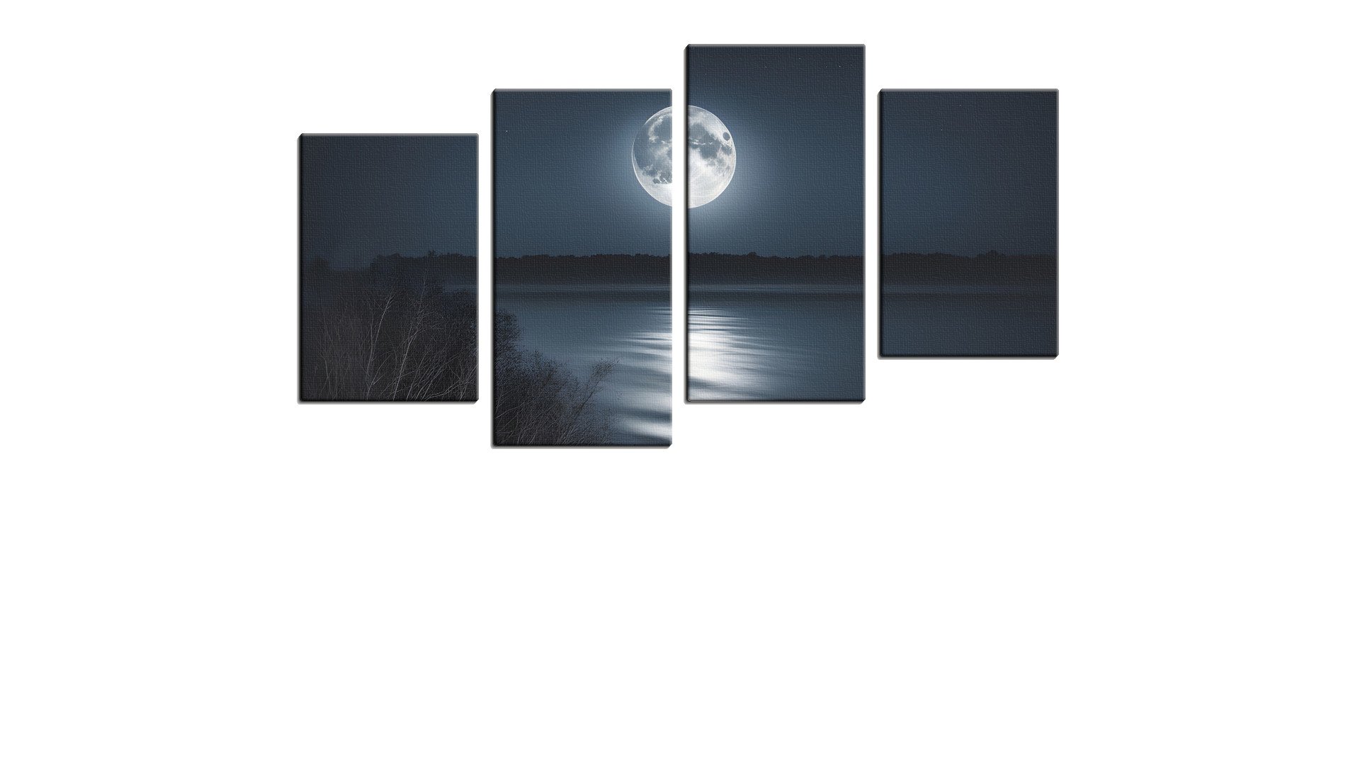 Silent Moon Descending over a Calm Lake