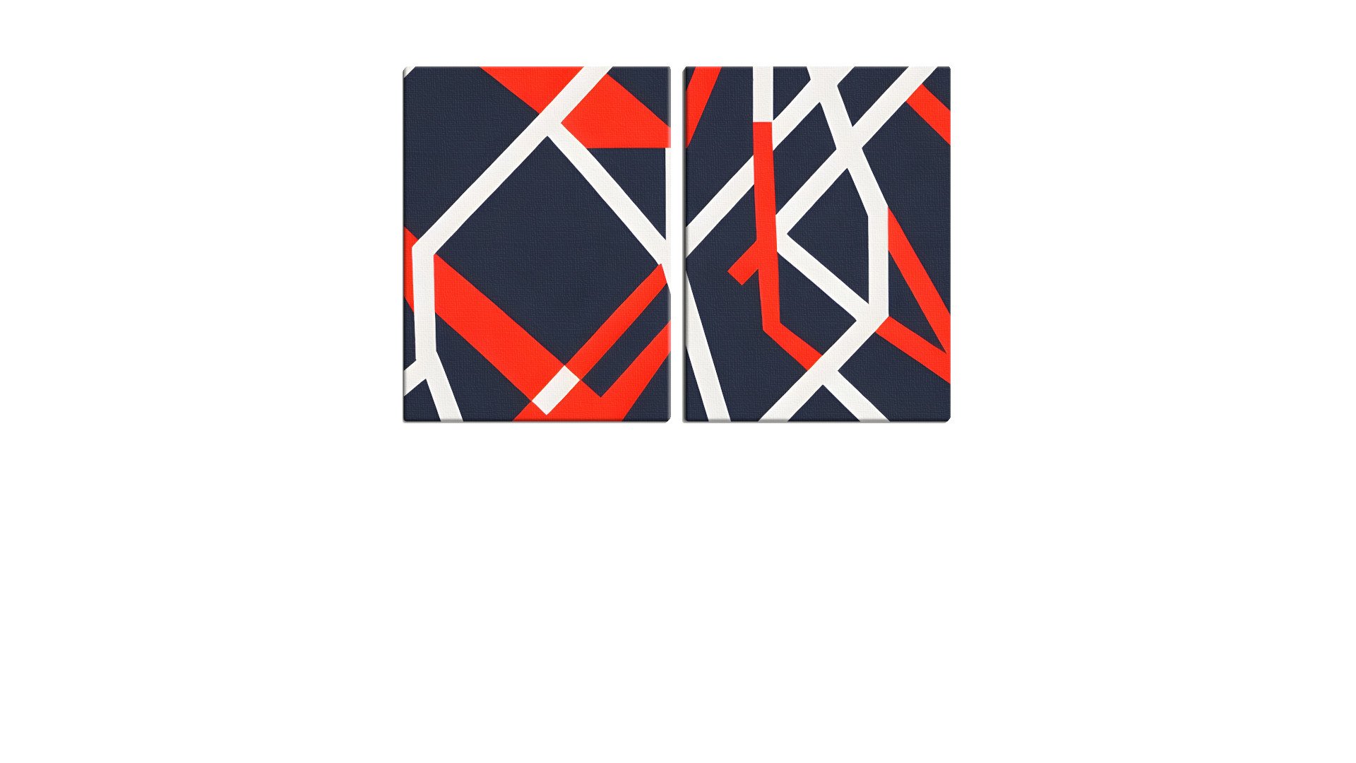 Criss Cross of Geometric Red and White