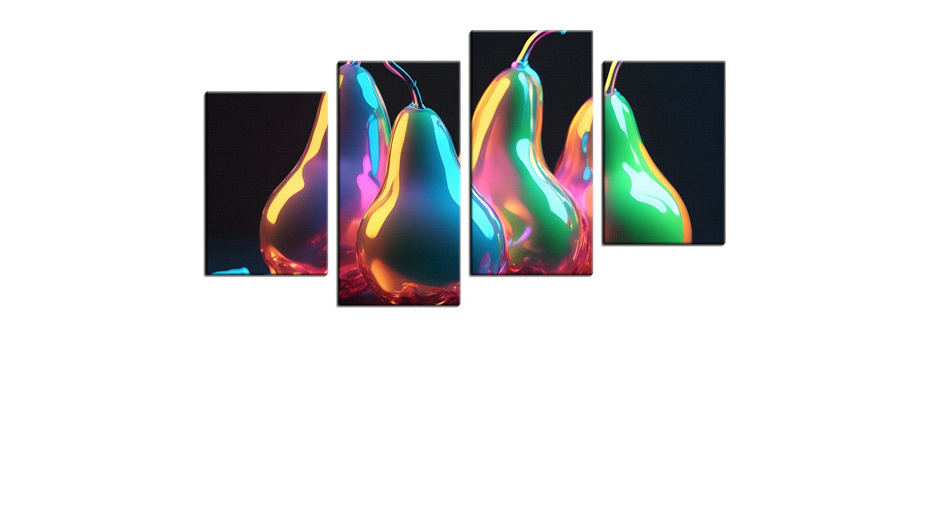 Neon Group of Pears