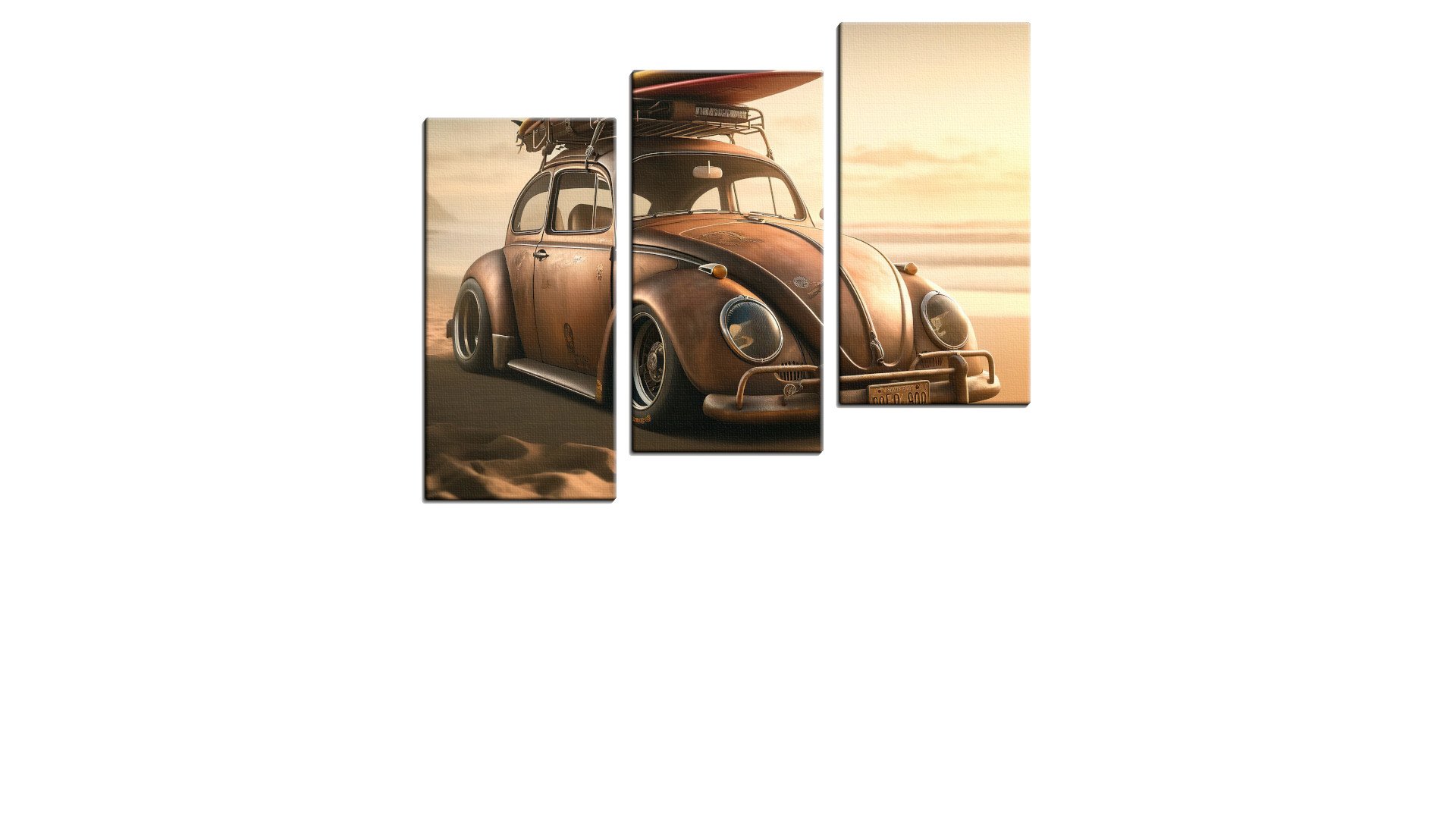 Surfers Beetle with Boards on the Beach