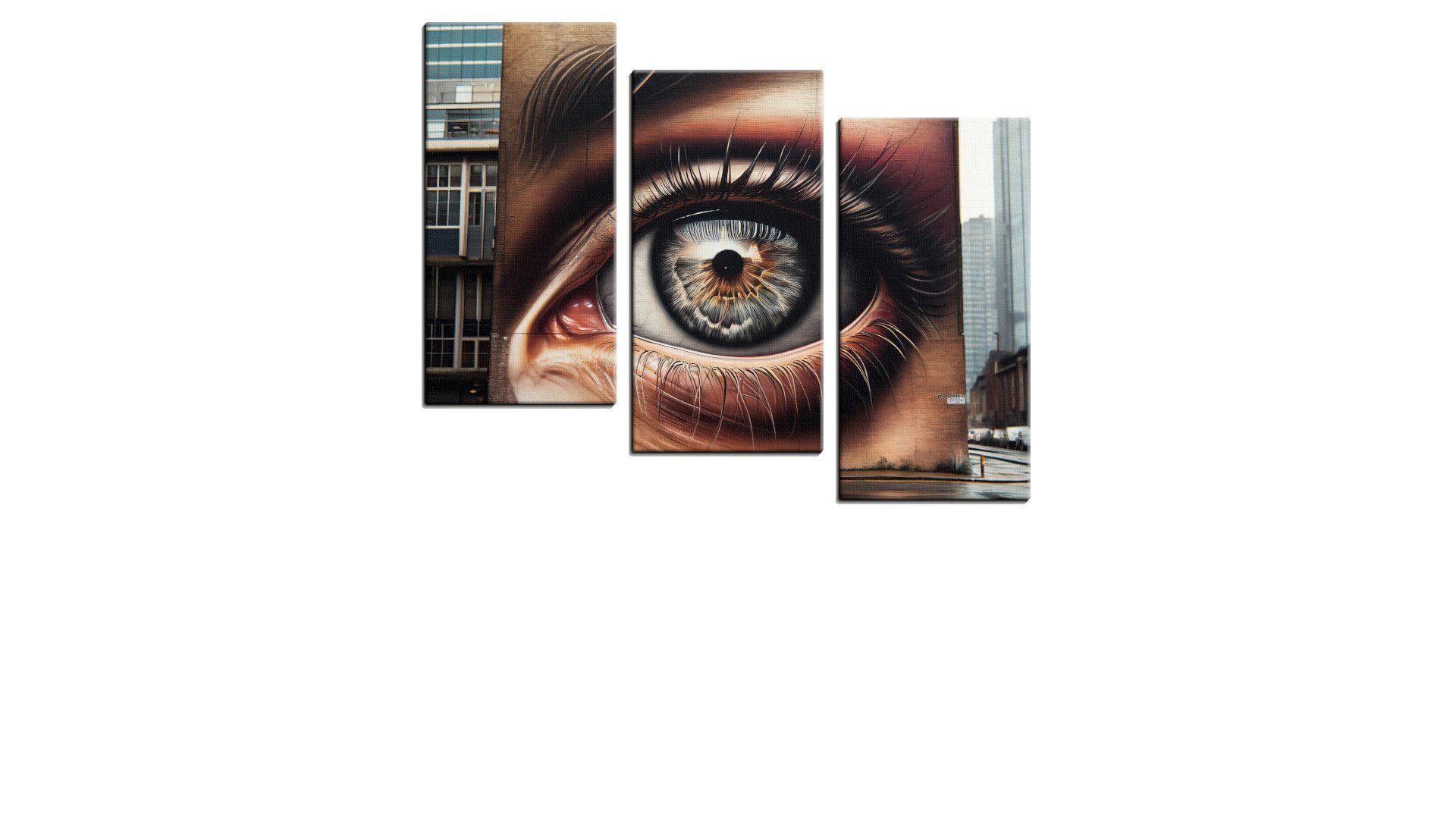 Building Mural of a Grey and Brown Eye