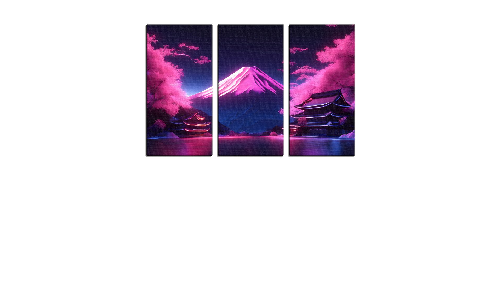 Neon Mount Fuji at Dusk