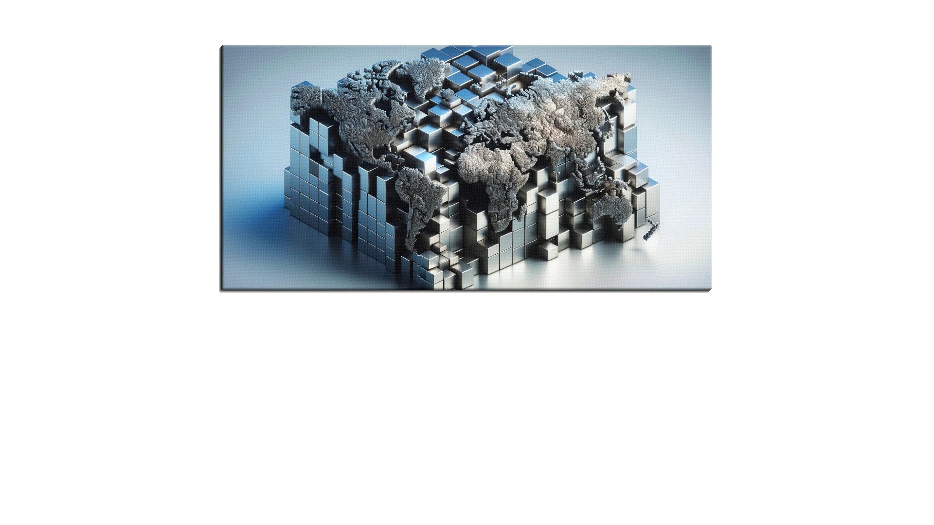 Silver 3D World Map
