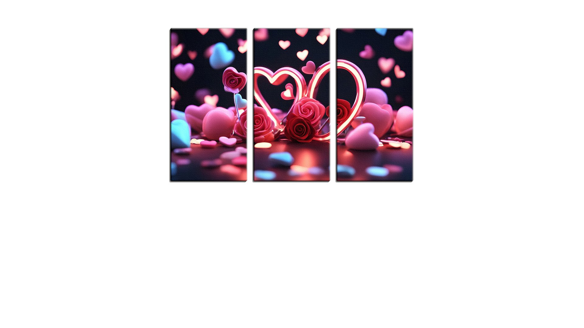Neon Pink Valentines Day with Roses