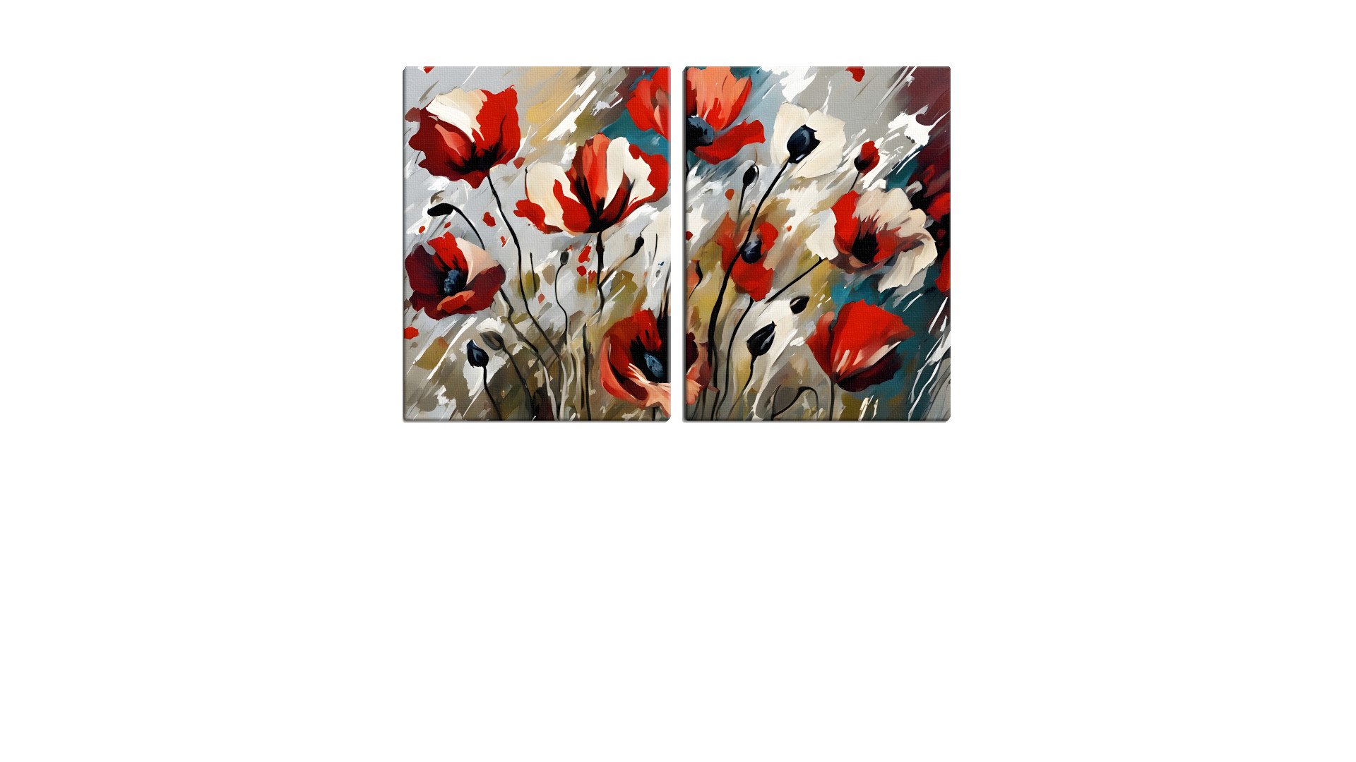Frantic Painting of Poppies in Bloom