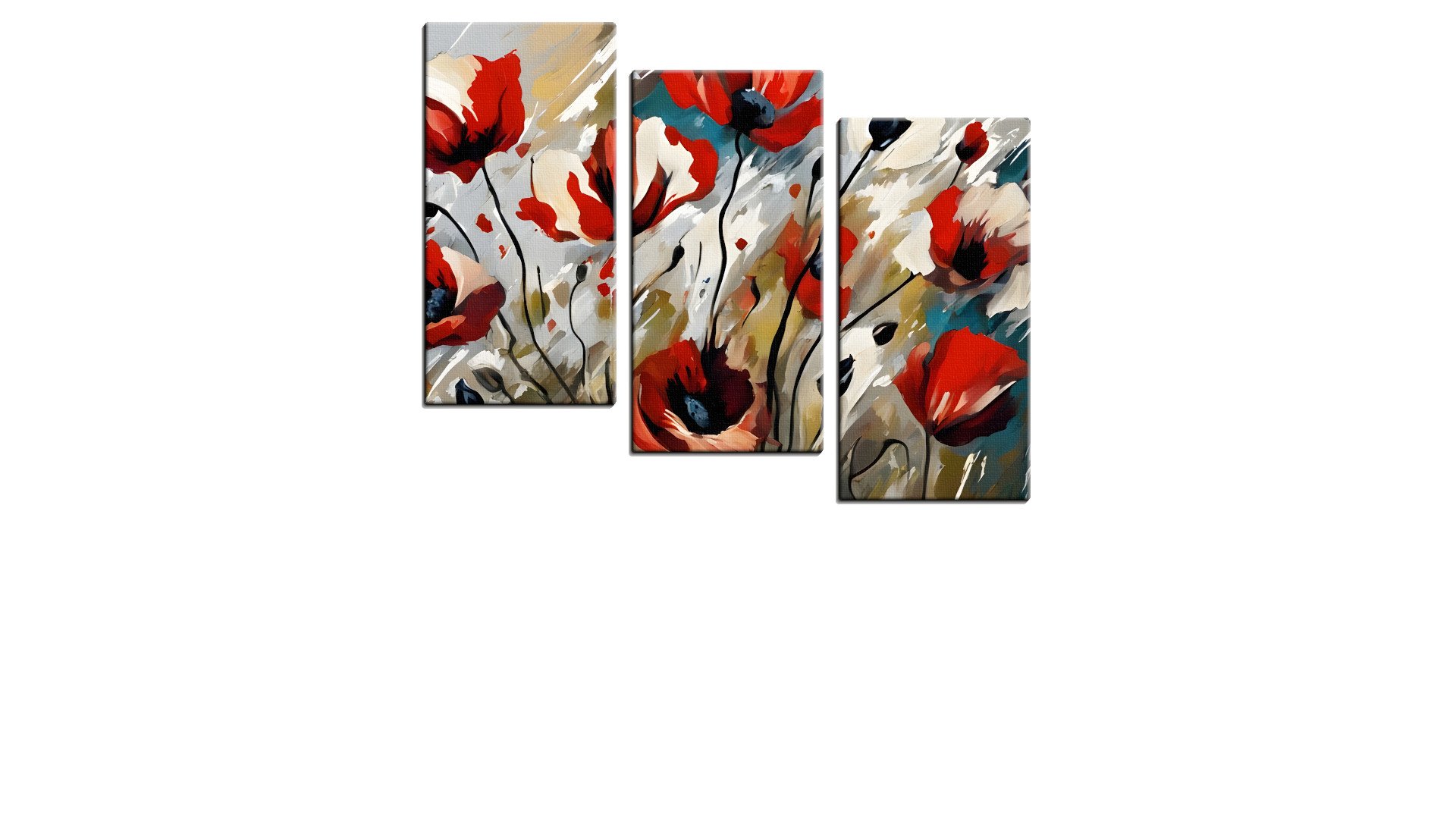 Frantic Painting of Poppies in Bloom