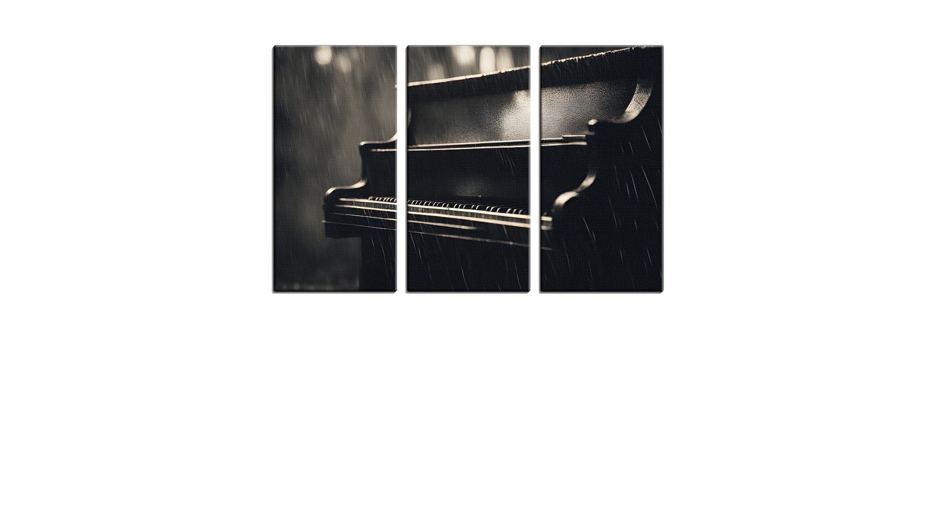 Black Piano getting Soaked in the Rain