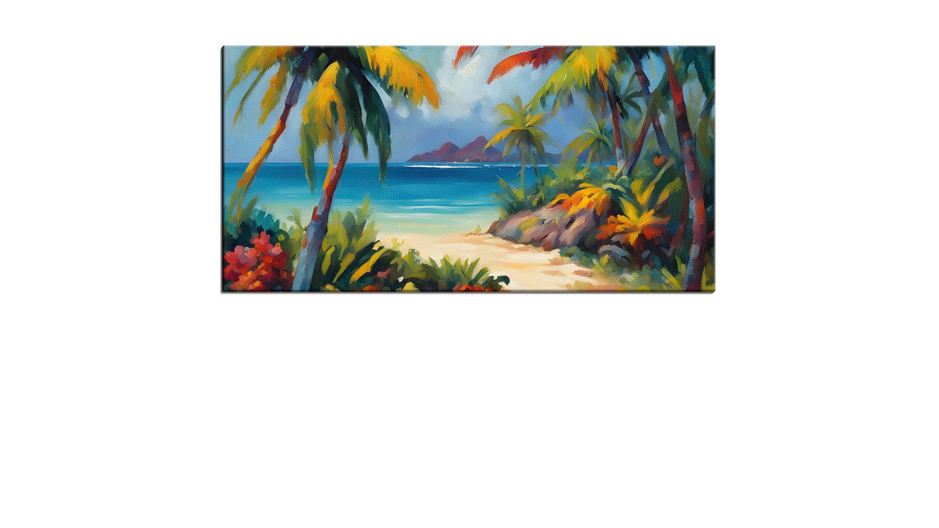 View through the Palm Trees in Paint