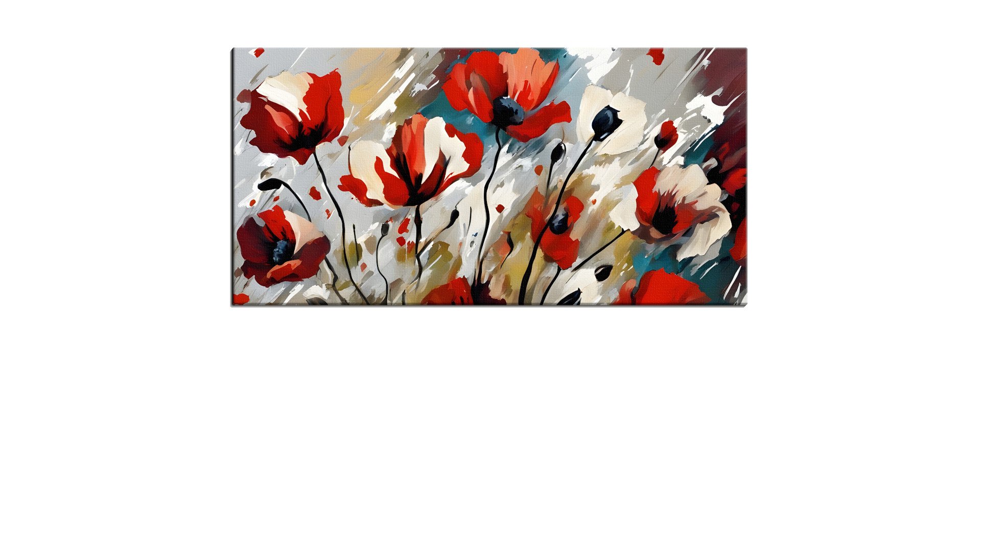 Frantic Painting of Poppies in Bloom
