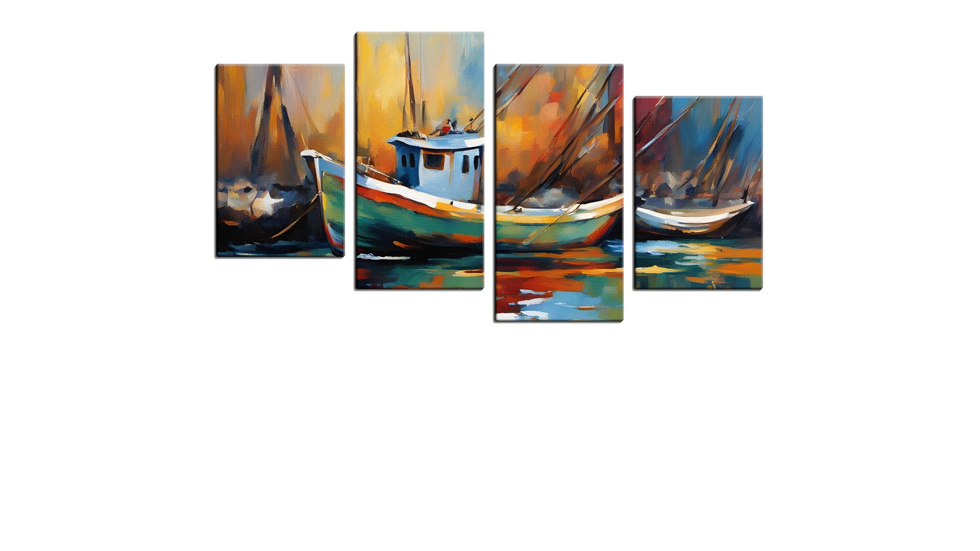 Fishing Boat at Harbour in Paint