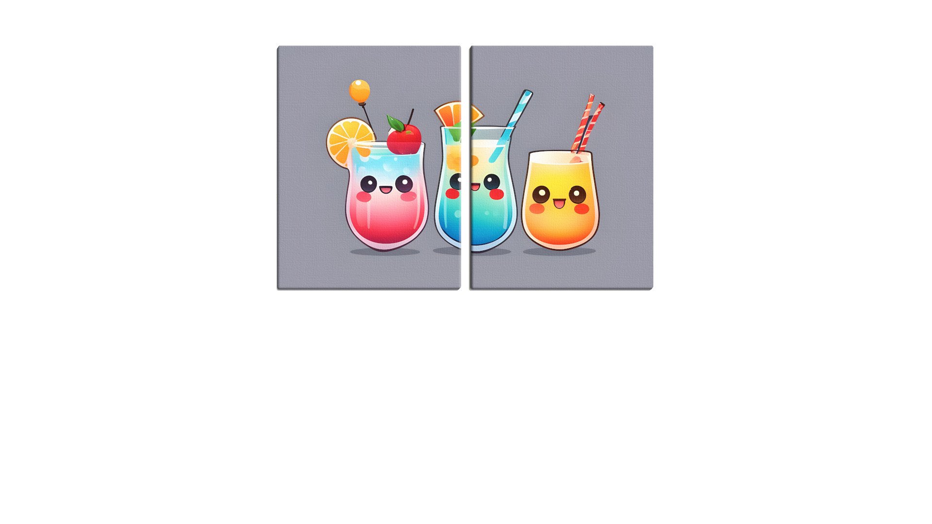 Trio of Pastel Coloured Cocktails