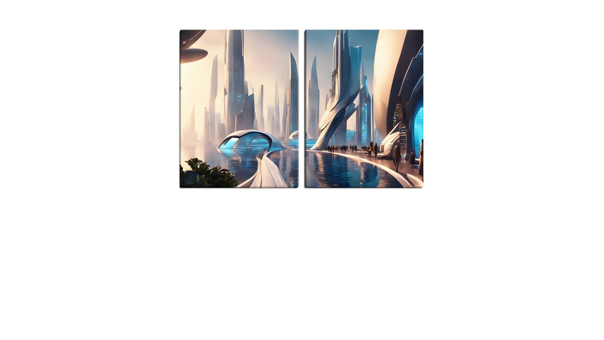 Bright Futuristic Plaza by the Sea