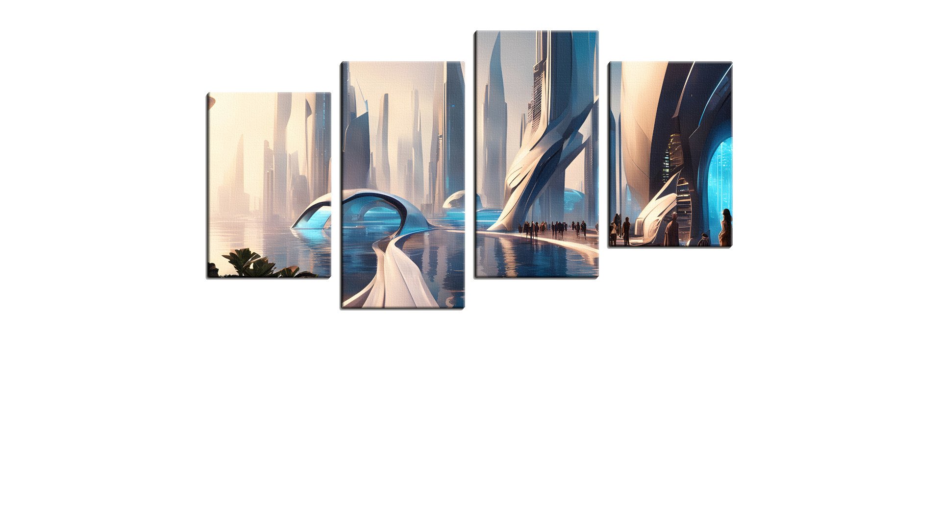 Bright Futuristic Plaza by the Sea