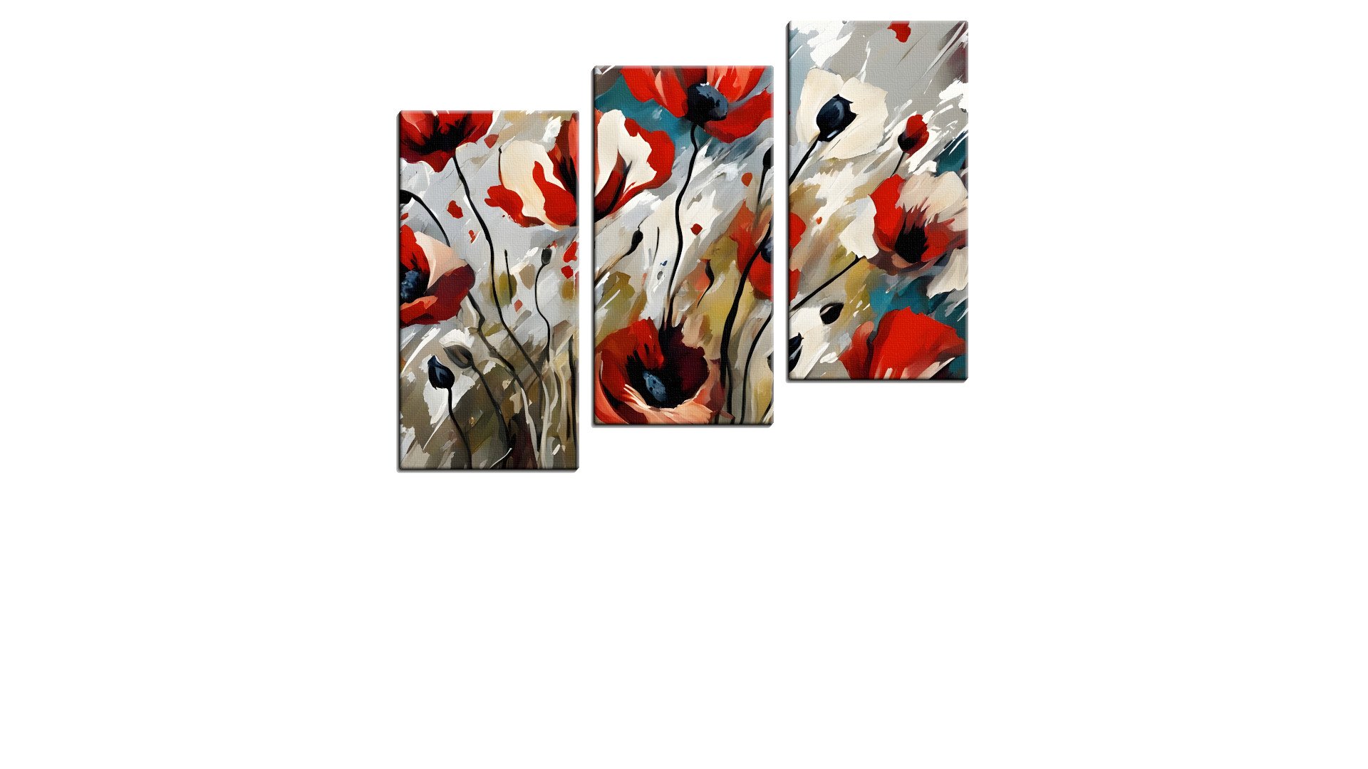 Frantic Painting of Poppies in Bloom