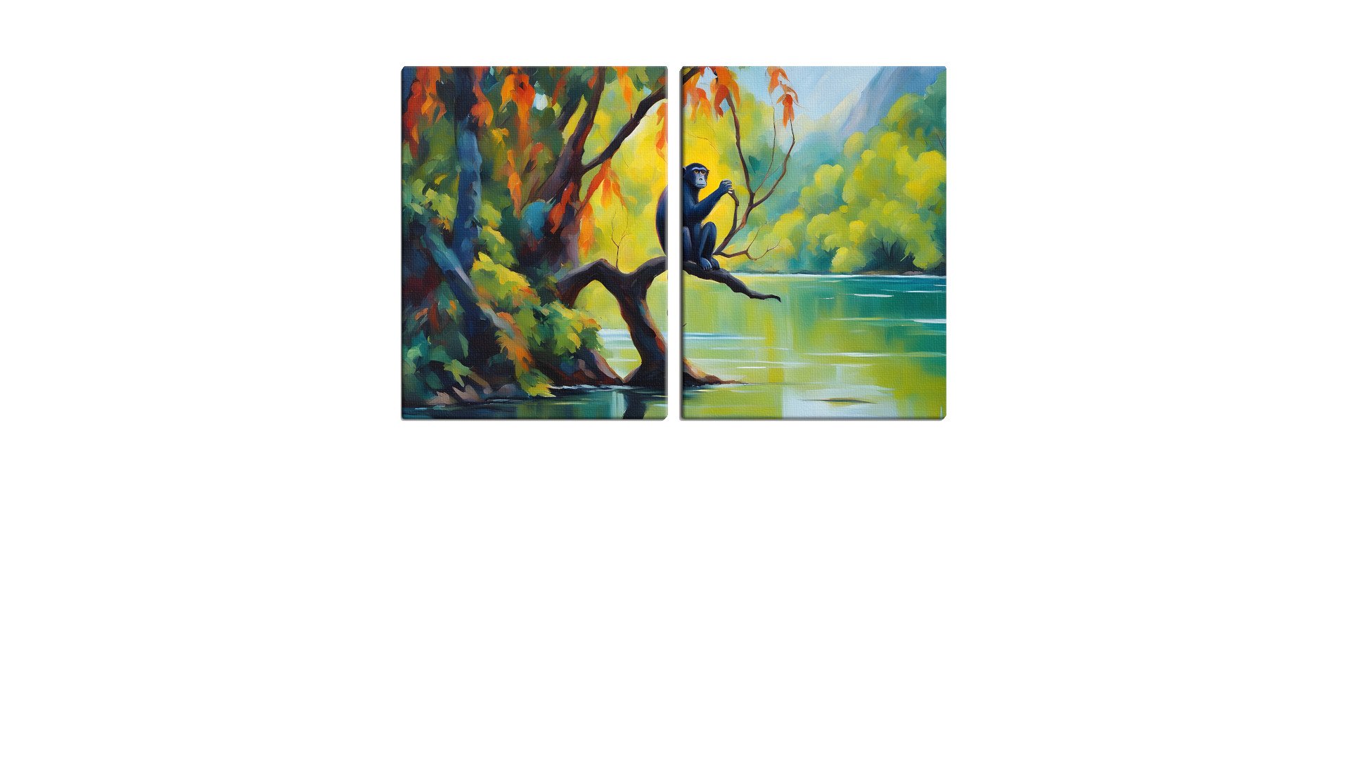 Lone Jungle Monkey by the River