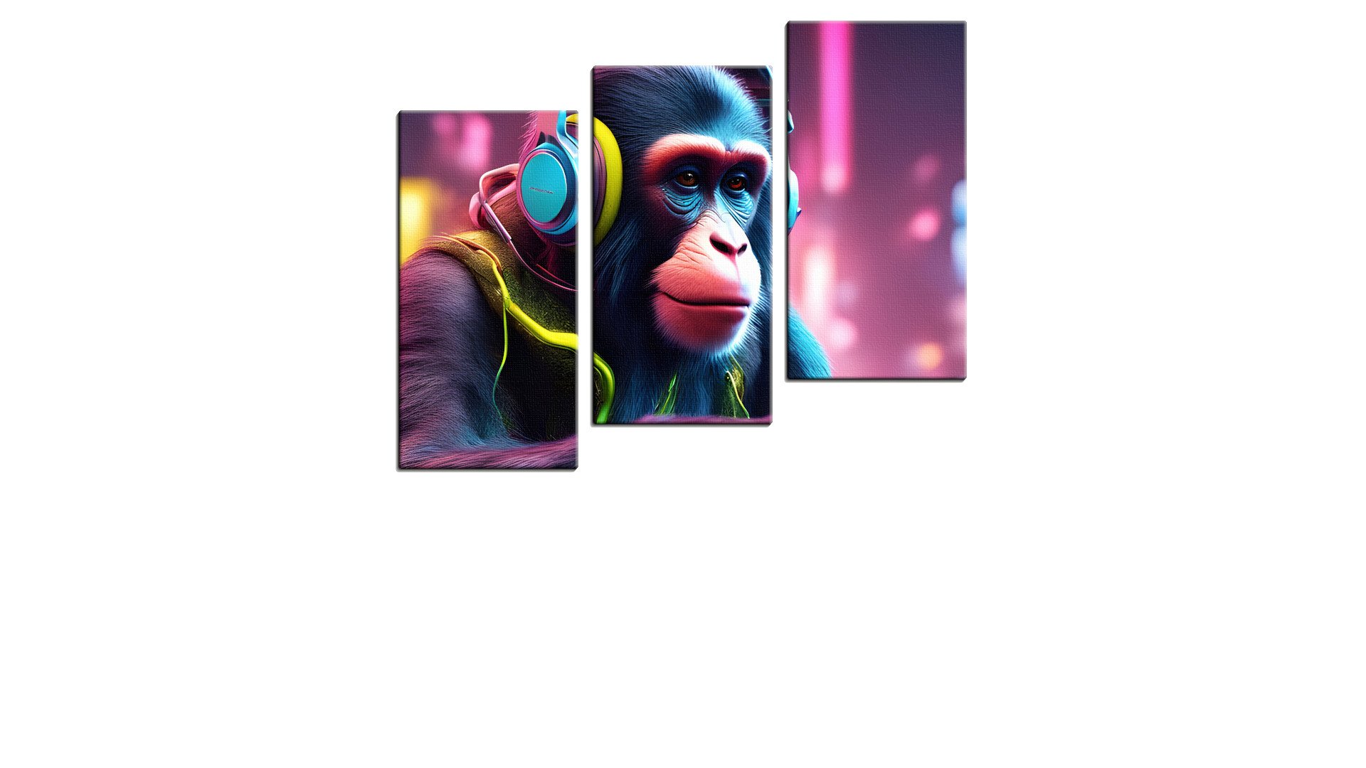 Monkey Chilling with A Yellow Headset