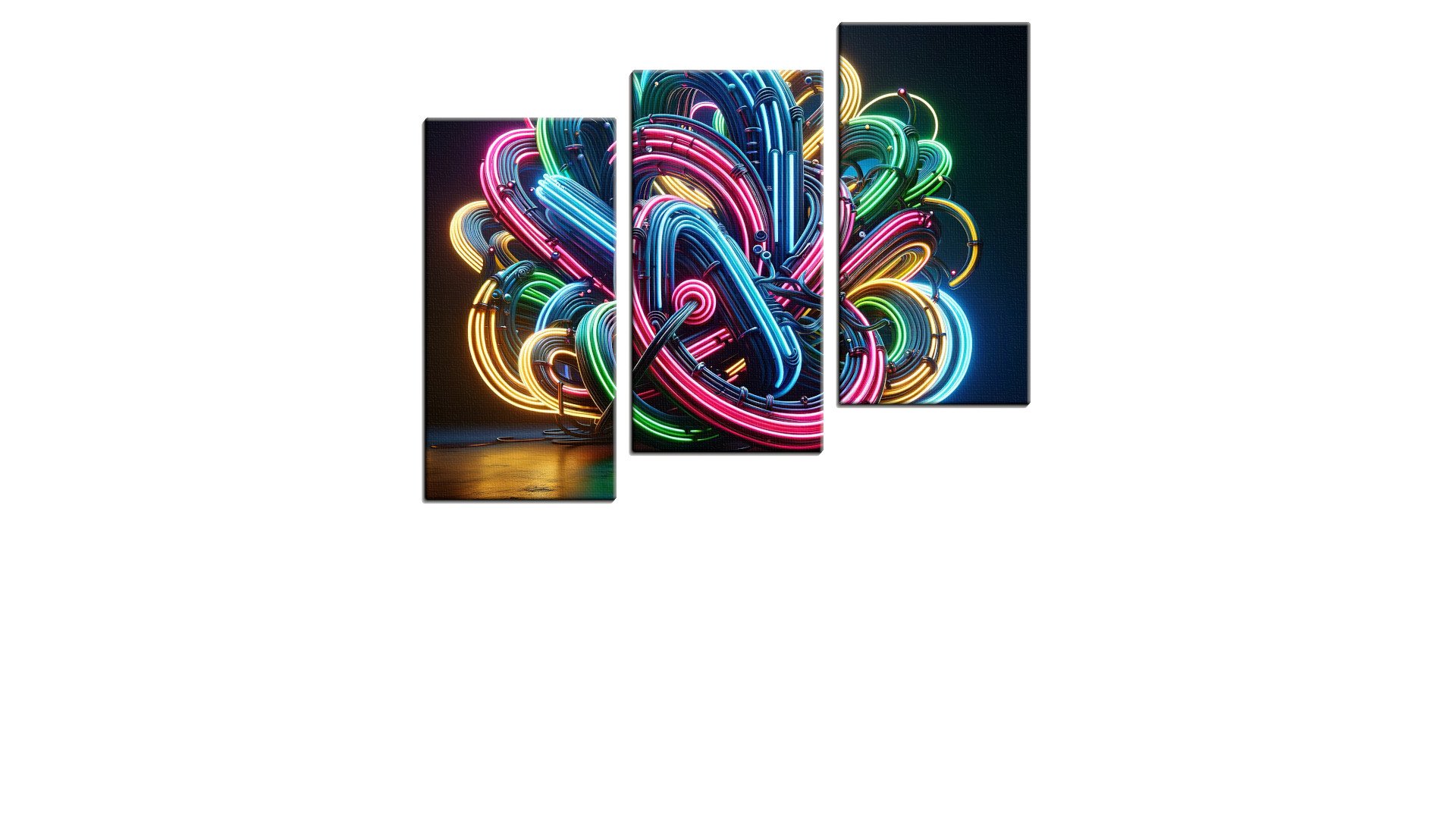 Tangled Colourful Neon Wires