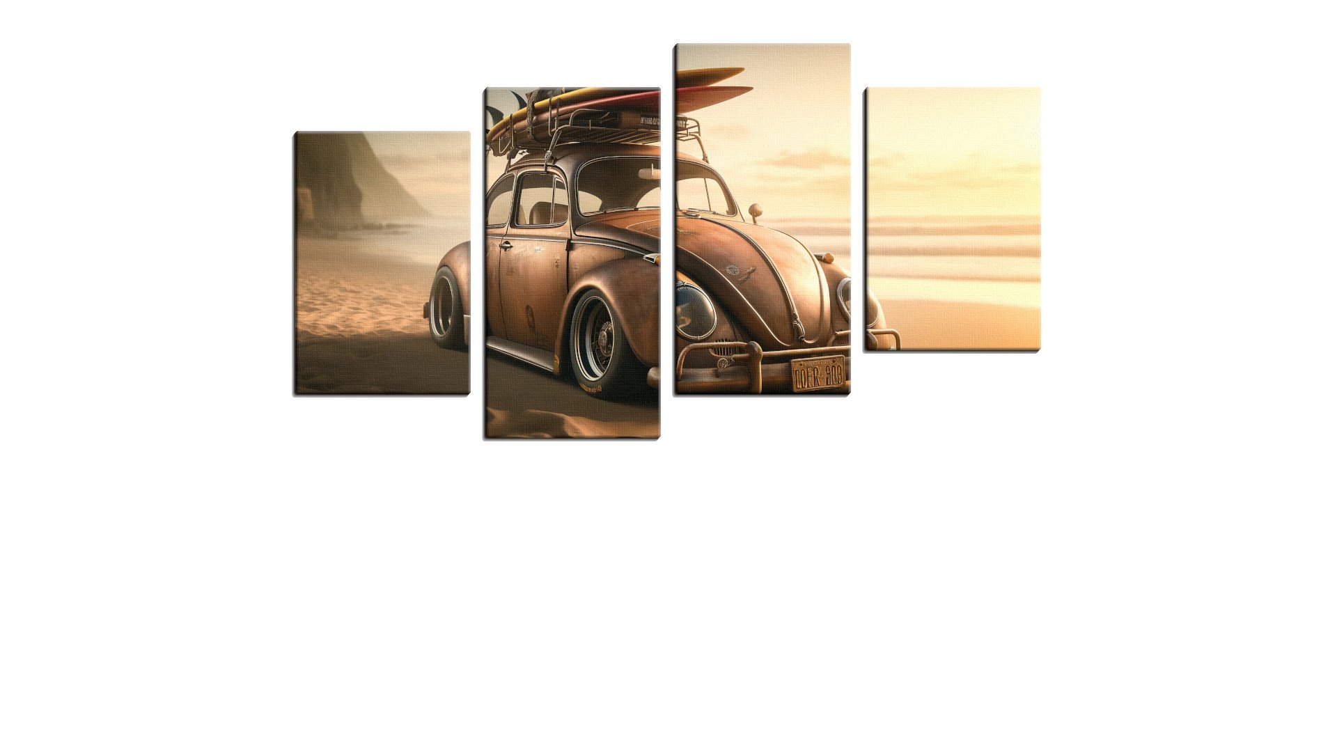 Surfers Beetle with Boards on the Beach