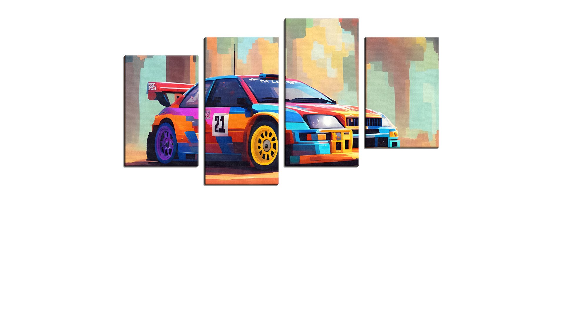 Colourful Pixel Rally Car