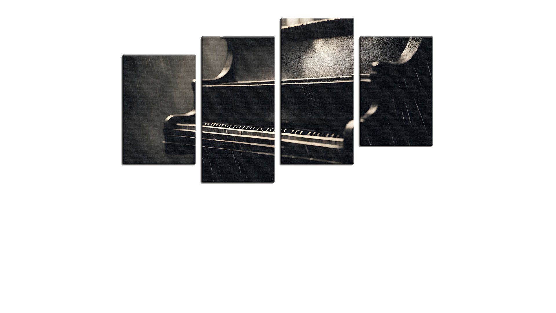 Black Piano getting Soaked in the Rain