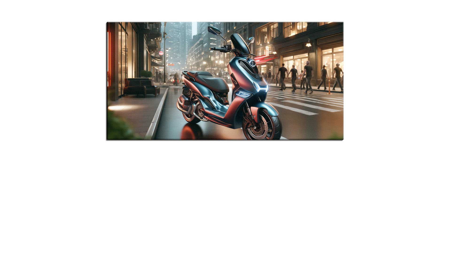 Lone Scooter on a Fictional Street