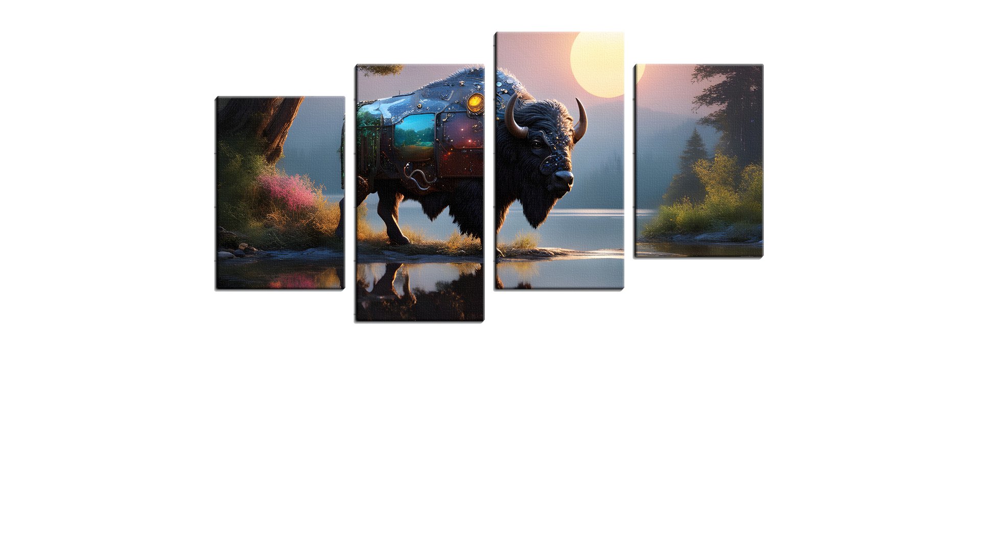 Steel Clad Buffalo and the Setting Sun