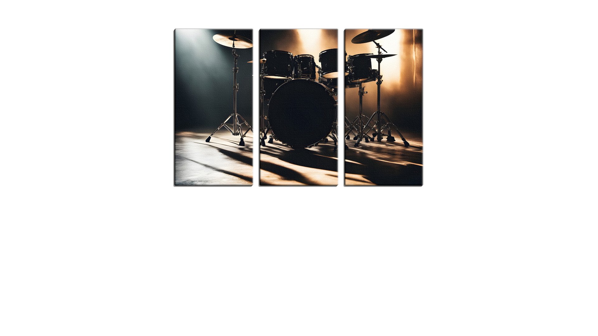 Drum Set ready on Stage under Spotlight