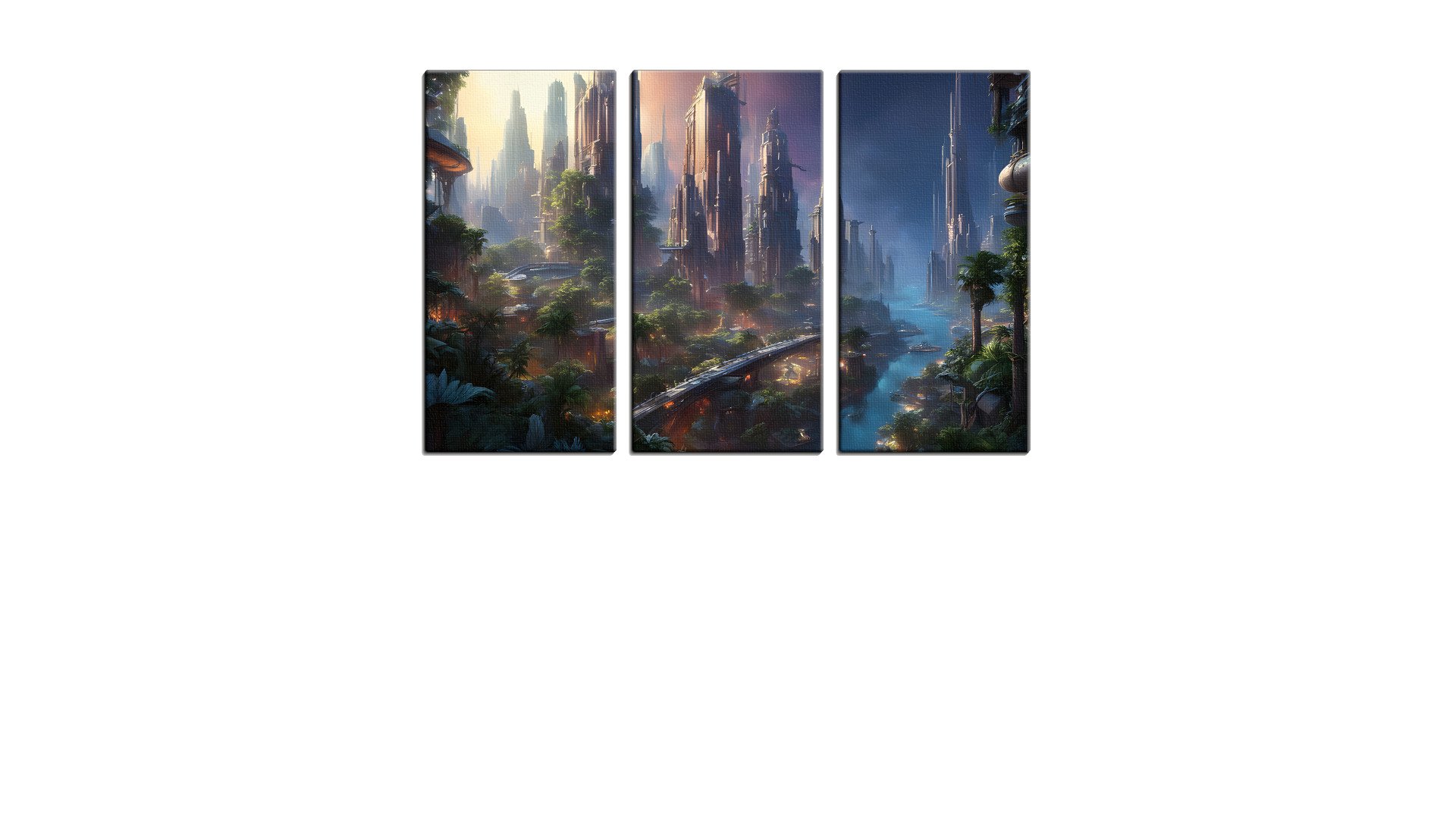 Futuristic Fantasy City in the Forest