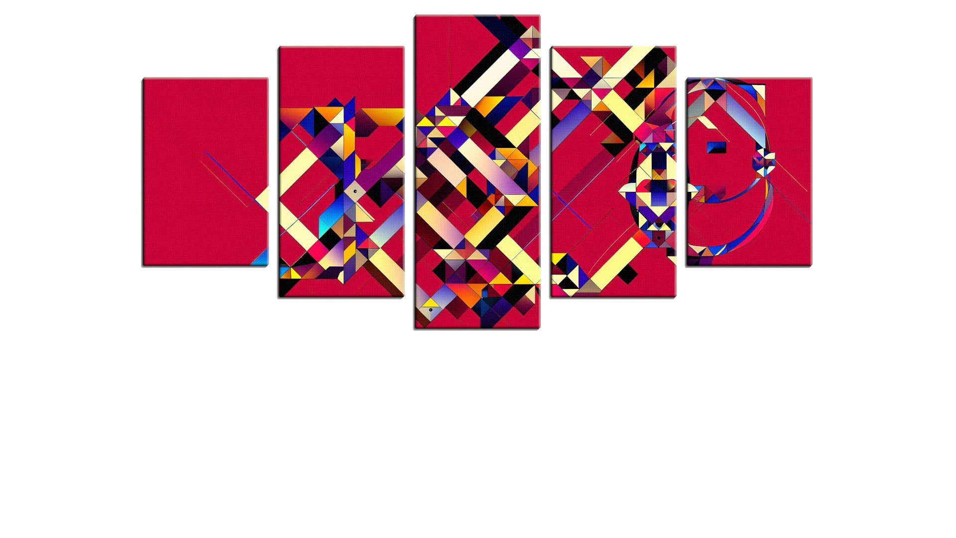 Red Wall Showcasing some Geometric Art