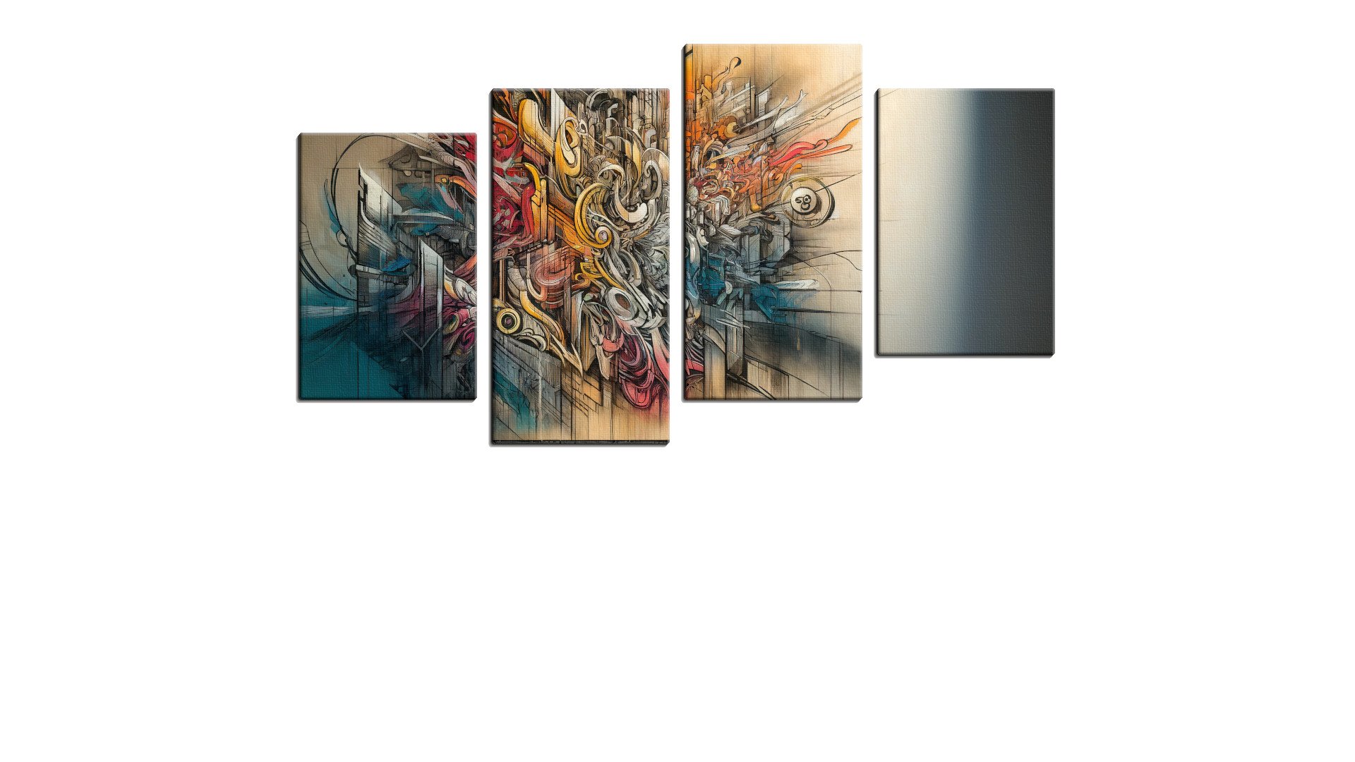 Mixed Mural of Colourful Grafitti