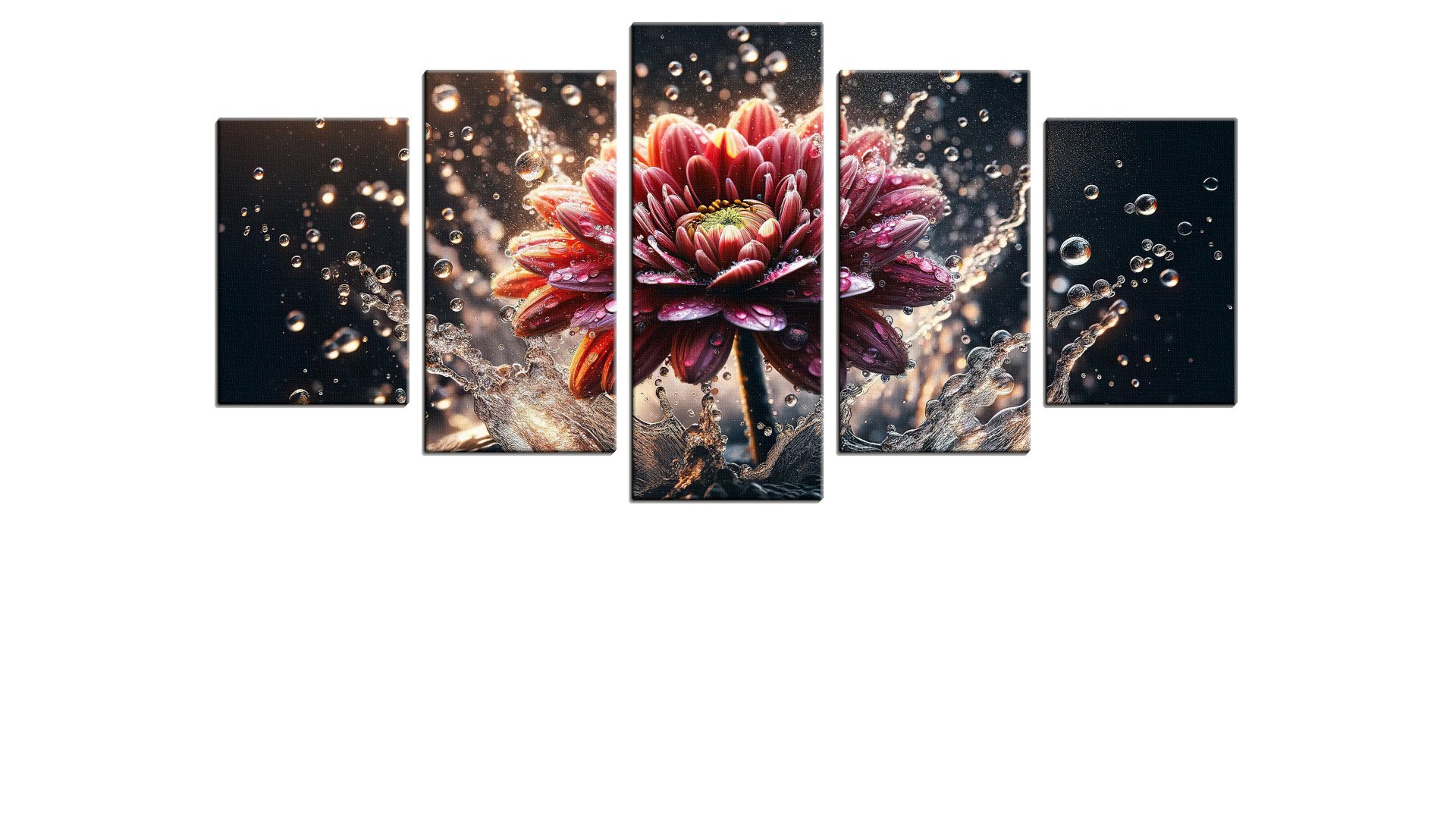 Crimson Flower Splashing Down