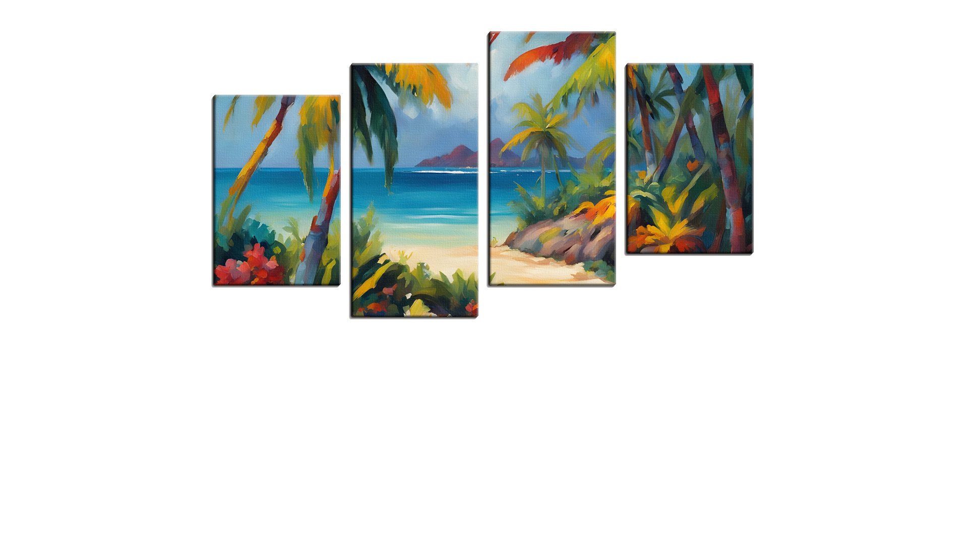 View through the Palm Trees in Paint
