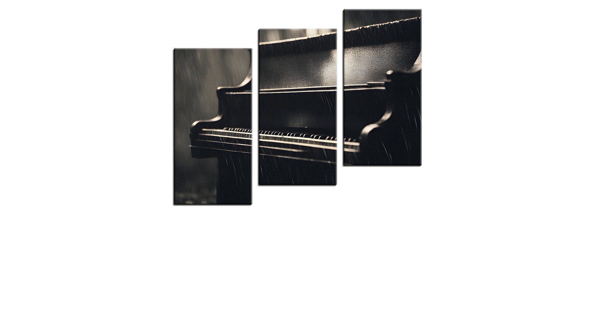 Black Piano getting Soaked in the Rain