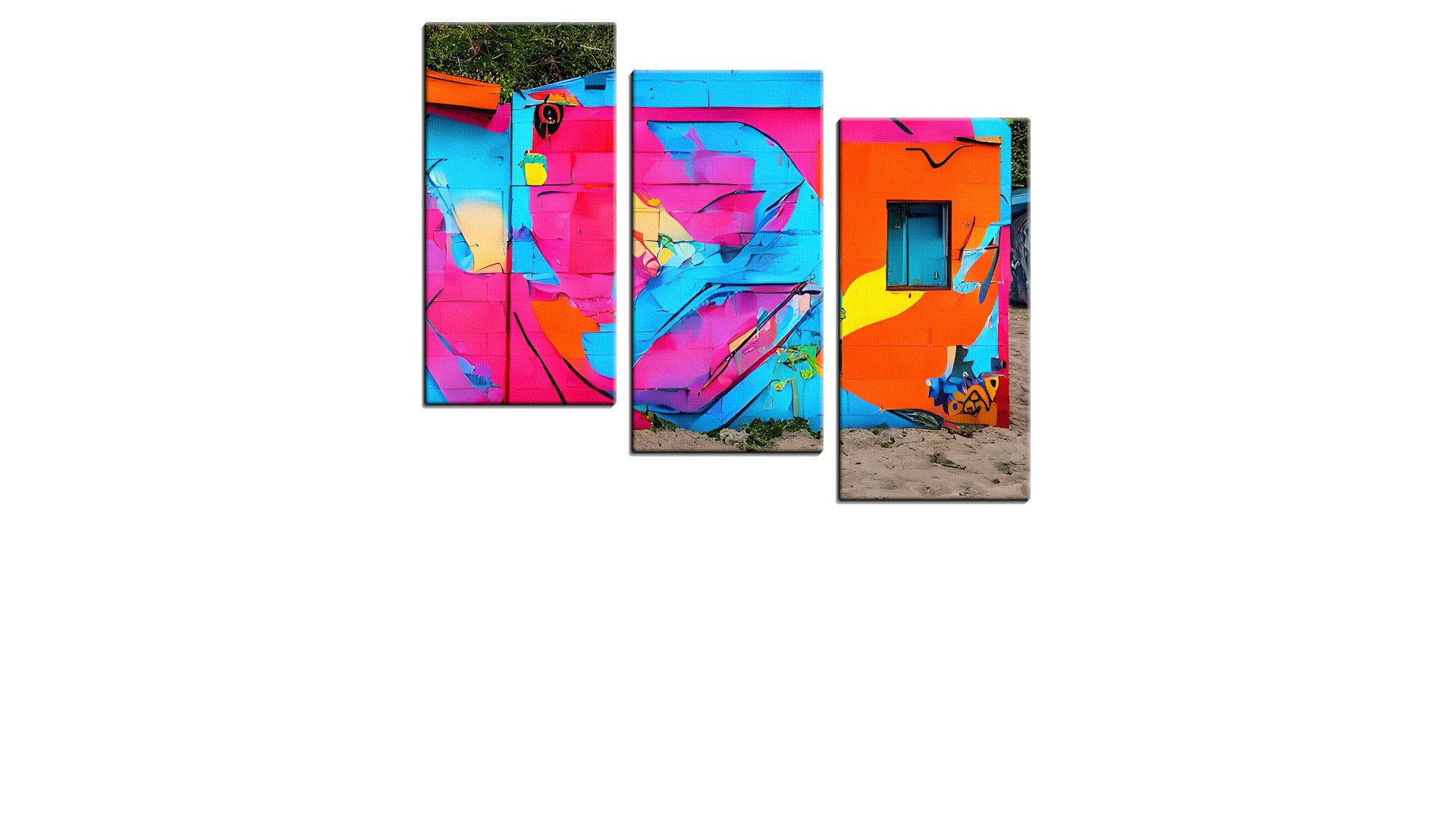 Couple of Teal and Pink Beach Houses