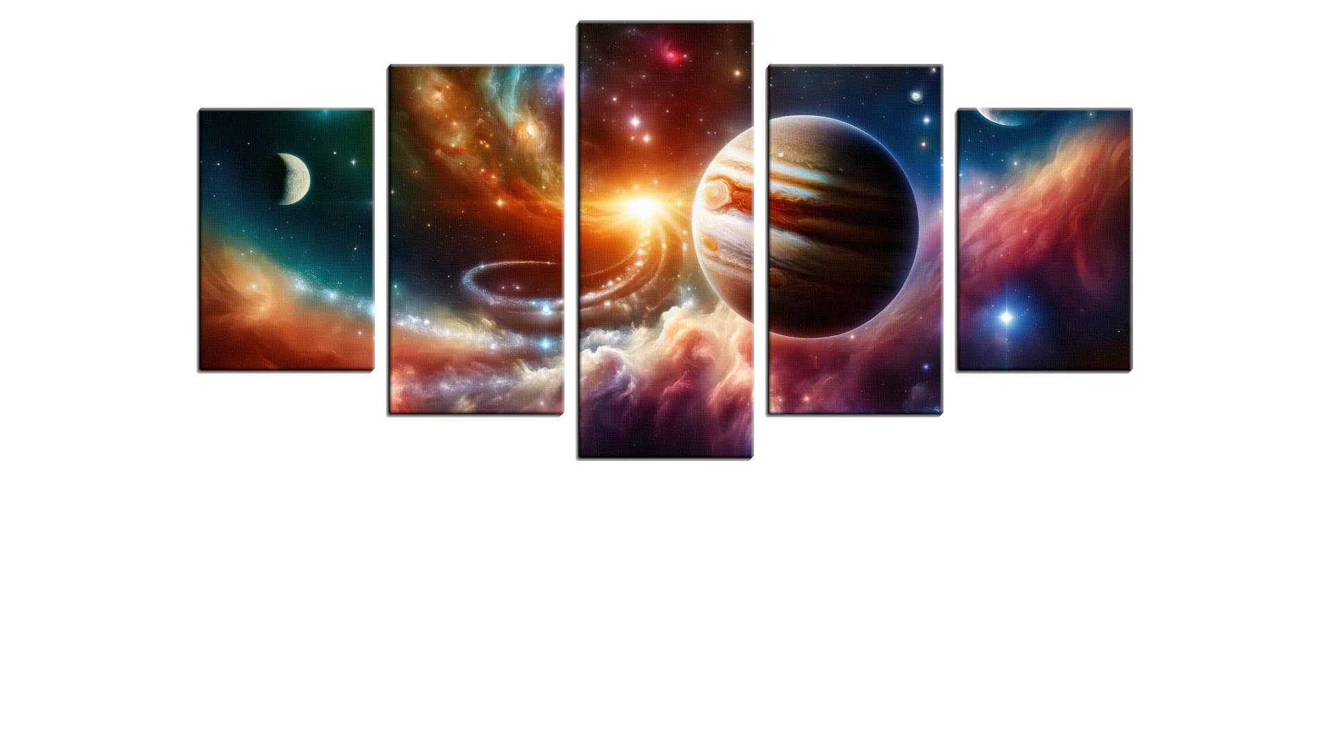 Jupiter Like Planet Surrounded by Lights
