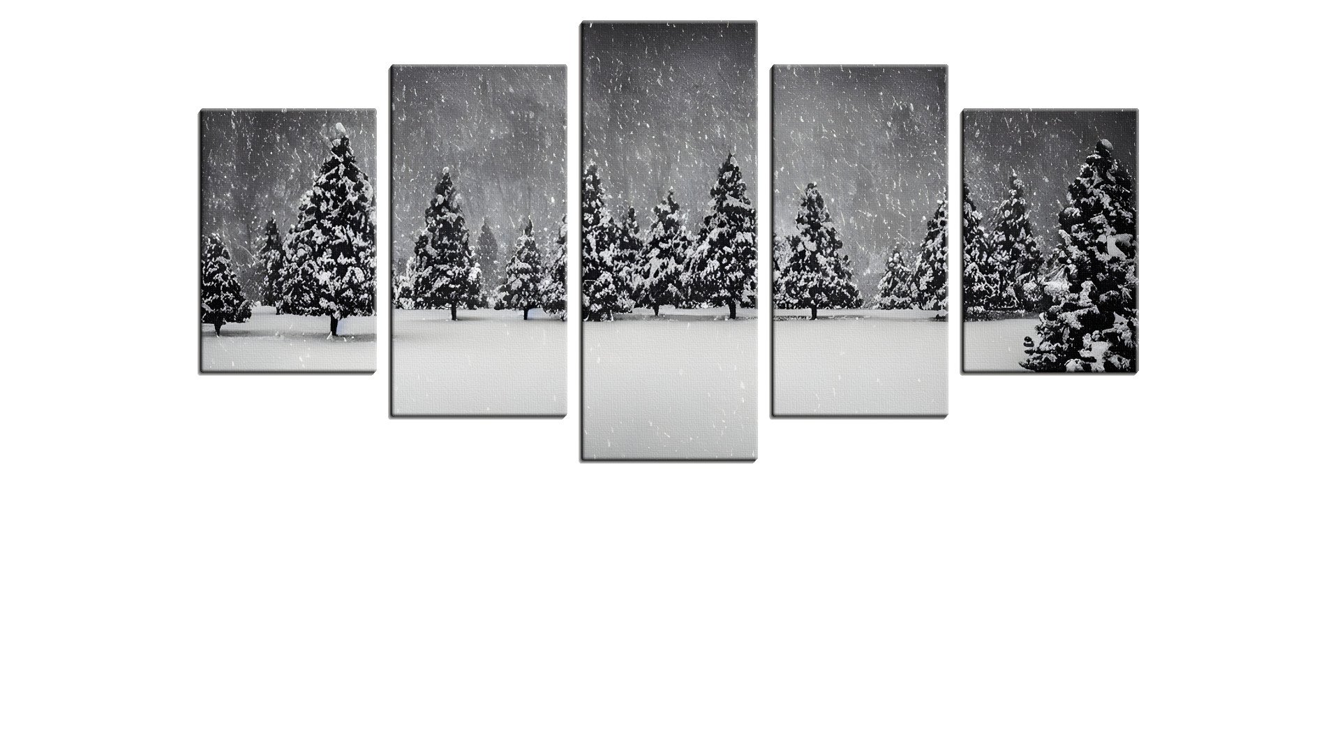 Monochrome Winter Forest in the Snow