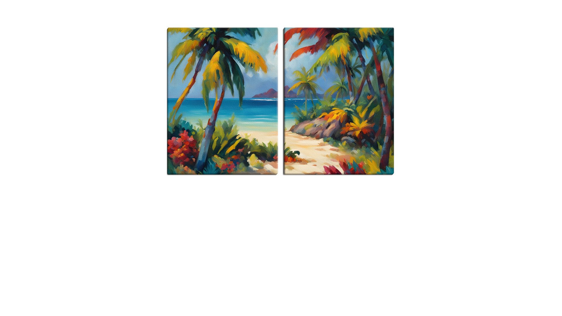 View through the Palm Trees in Paint