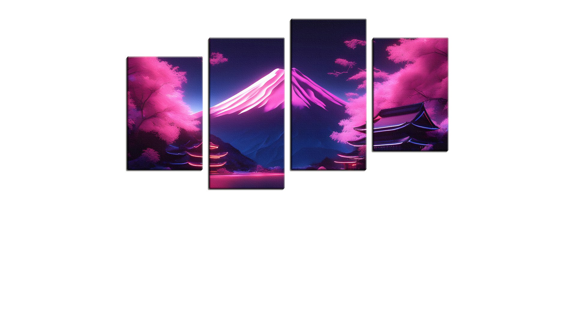 Neon Mount Fuji at Dusk
